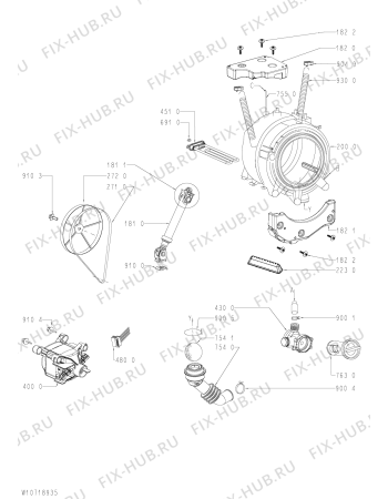 Схема №1 AWOE 91030 GR с изображением Модуль (плата) для стиральной машины Whirlpool 481010650064