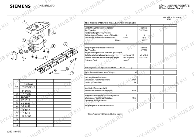 Взрыв-схема холодильника Siemens KS32R620 - Схема узла 03