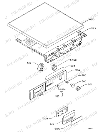 Взрыв-схема стиральной машины Zanker BETA2000 - Схема узла Control panel and lid