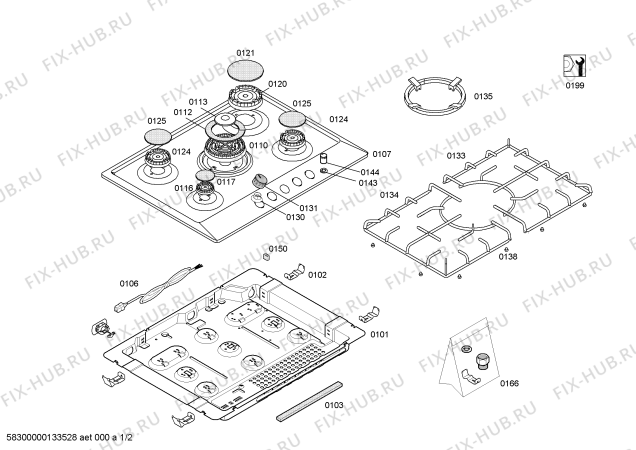 Схема №1 PCL755MEU с изображением Варочная панель для плиты (духовки) Bosch 00477008