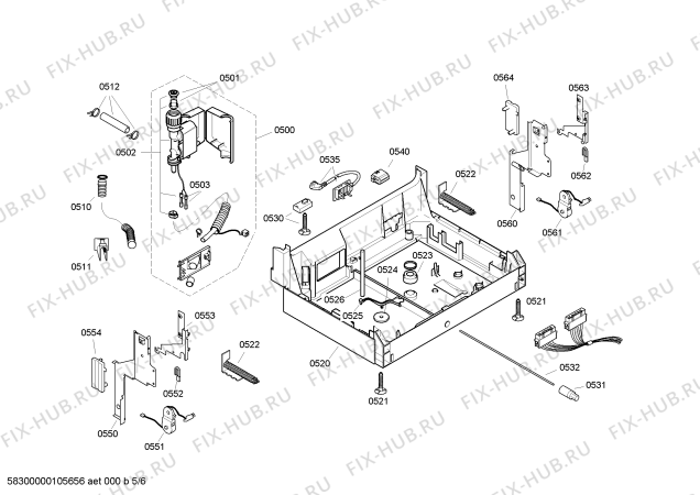 Взрыв-схема посудомоечной машины Siemens SL54M670CH - Схема узла 05