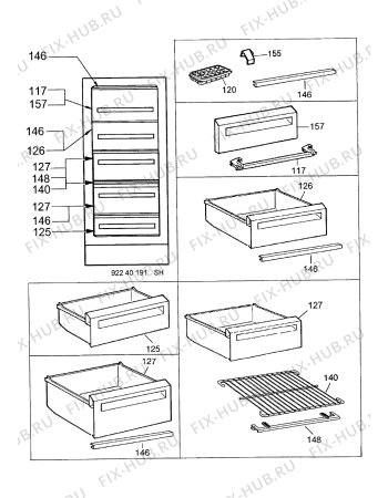 Взрыв-схема холодильника Electrolux EU2305C - Схема узла Internal parts