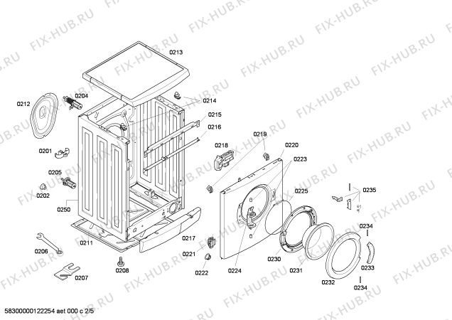 Взрыв-схема стиральной машины Siemens WM12E441PL E 12.44 - Схема узла 02