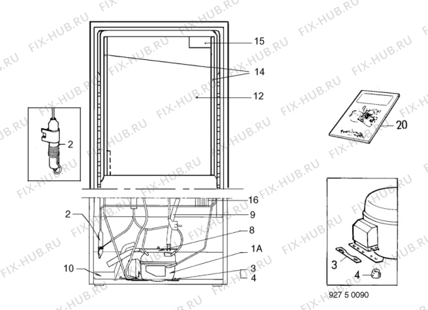 Взрыв-схема холодильника Elektro Helios KL325-4 - Схема узла C10 Cold, users manual