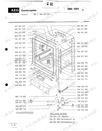 Взрыв-схема посудомоечной машины Aeg FAV122 U - Схема узла Section1