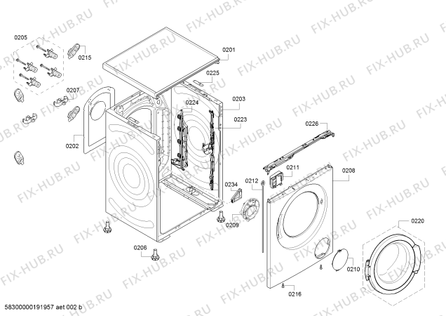 Взрыв-схема стиральной машины Bosch WAT28372FG - Схема узла 02