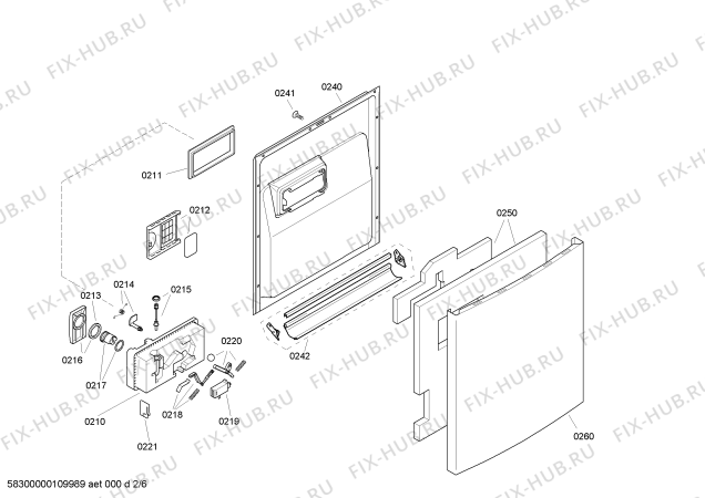 Взрыв-схема посудомоечной машины Bosch SGS65L12GB Logixx - Схема узла 02