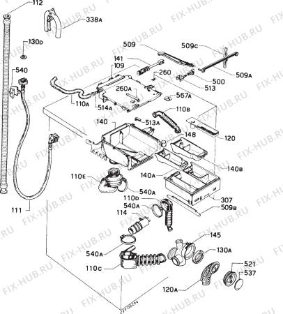 Взрыв-схема стиральной машины Zanussi ZF400WX - Схема узла Hydraulic System 272