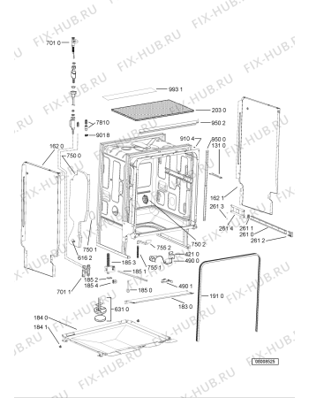 Взрыв-схема посудомоечной машины Bauknecht GSX 7961 - Схема узла