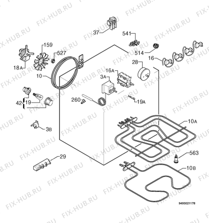 Взрыв-схема плиты (духовки) Zanussi ZOU653FTIX - Схема узла Electrical equipment 268