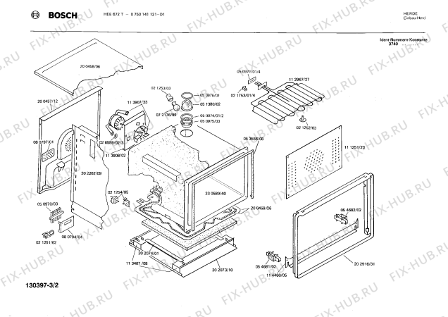 Взрыв-схема плиты (духовки) Bosch 0750141121 HEE672T - Схема узла 02