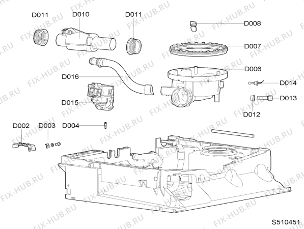 Взрыв-схема посудомоечной машины Bauknecht GS 6961/1 BL - Схема узла