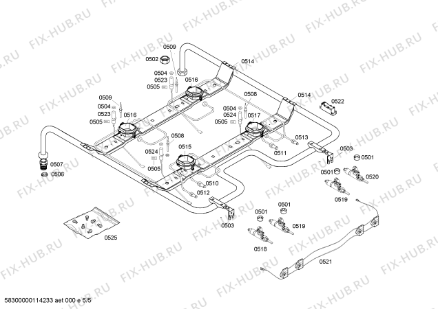 Схема №1 HSV443050N с изображением Панель управления для плиты (духовки) Bosch 00447229