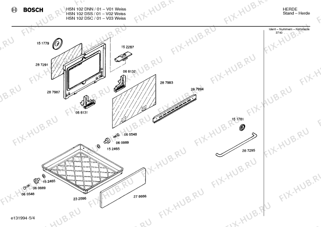 Взрыв-схема плиты (духовки) Bosch HSN102DNN - Схема узла 04