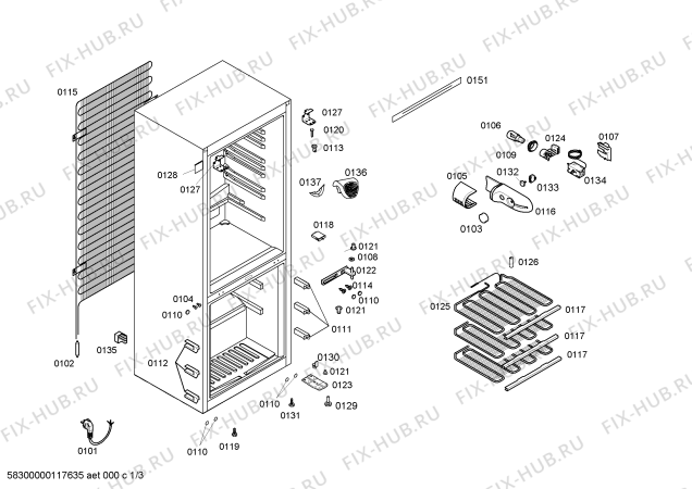 Схема №1 VVC36V00FF с изображением Панель для холодильника Bosch 00660114