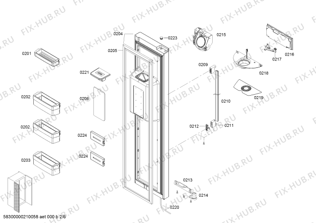 Схема №1 KA92DAI30 с изображением Дверь для холодильника Siemens 00717930
