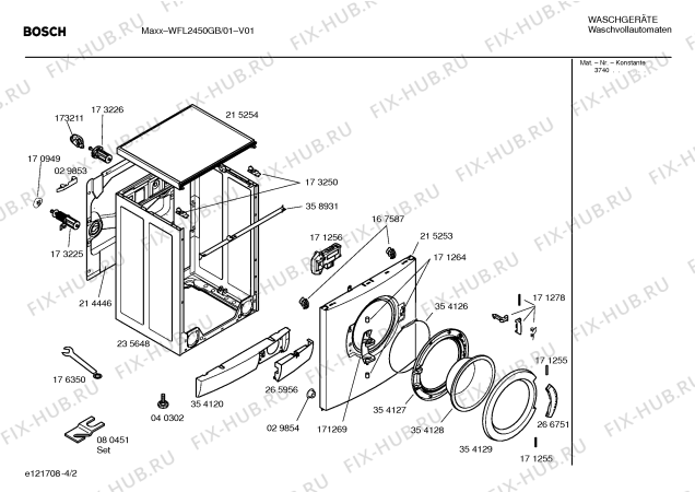Схема №1 WFL2450GB WFL2450 с изображением Инструкция по установке и эксплуатации для стиралки Bosch 00524379