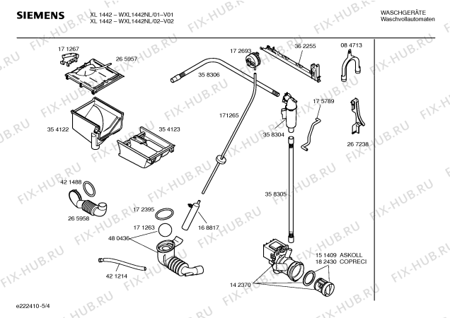 Схема №1 WXL1442NL XL 1442 с изображением Панель управления для стиралки Siemens 00439075