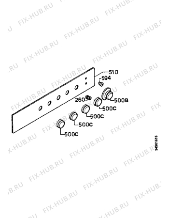 Взрыв-схема плиты (духовки) Zanussi HN433 - Схема узла Command panel 037