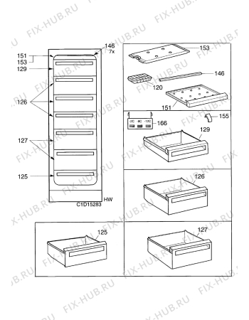 Взрыв-схема холодильника Electrolux EU7519C - Схема узла Internal parts