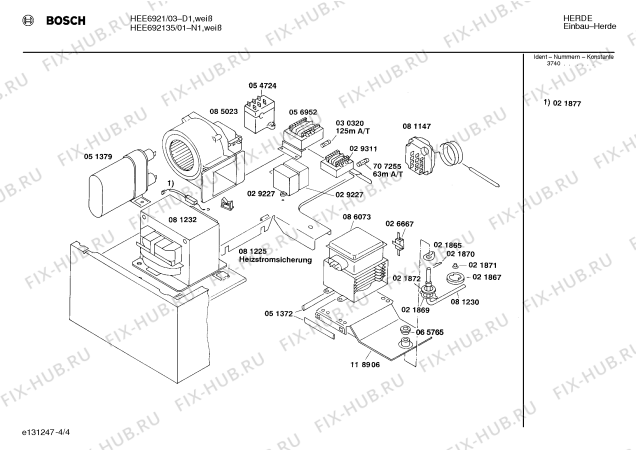 Взрыв-схема плиты (духовки) Bosch HEE692135 - Схема узла 04