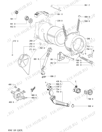 Взрыв-схема стиральной машины Whirlpool WTA 1400 - Схема узла