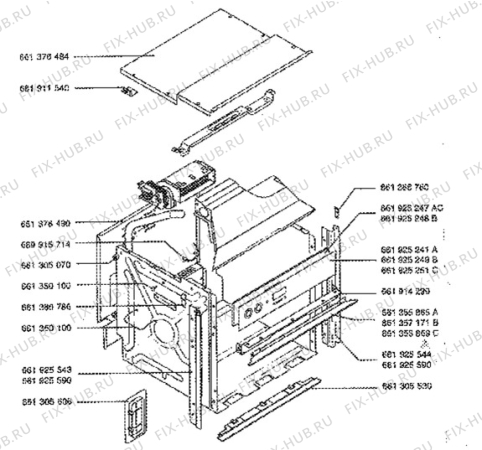 Взрыв-схема плиты (духовки) Aeg 5401B-B - Схема узла H10 Outer Frame