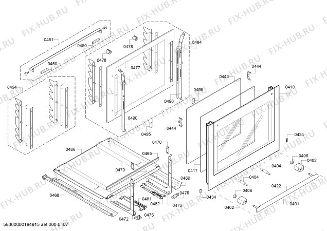 Схема №1 HA854580 с изображением Фронтальное стекло для плиты (духовки) Siemens 00771011