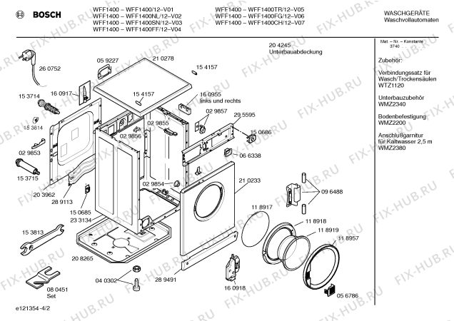 Схема №1 WFF1400SN, WFF1400 с изображением Вкладыш в панель для стиральной машины Bosch 00263712