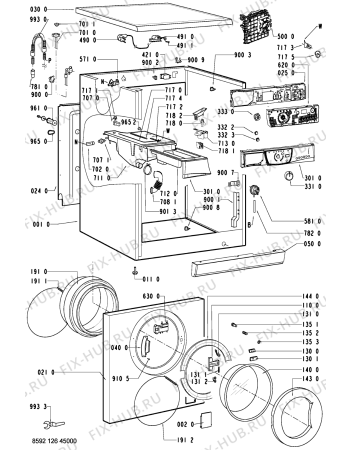 Схема №1 AWO 3161 с изображением Тумблер для стиральной машины Whirlpool 481228219774
