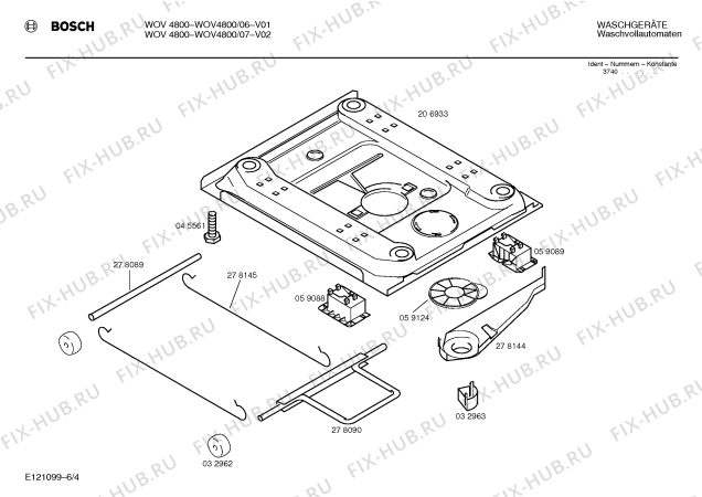 Схема №2 WOV4800 с изображением Панель для стиралки Bosch 00278335