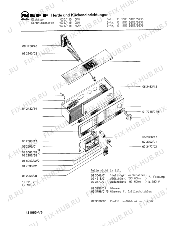 Схема №1 1124441402 2444/12NECSM с изображением Декоративная планка для плиты (духовки) Bosch 00052983