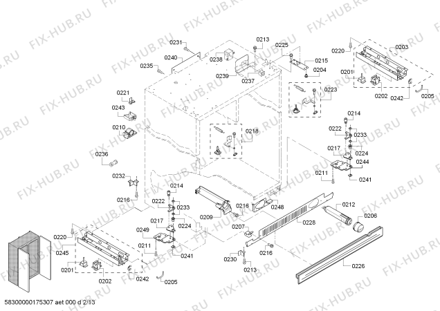 Схема №1 T48BR810NS с изображением Канал для посудомоечной машины Bosch 00747814