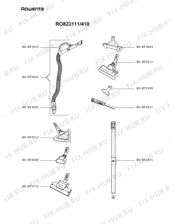 Взрыв-схема пылесоса Rowenta RO823111/410 - Схема узла SP005748.4P4