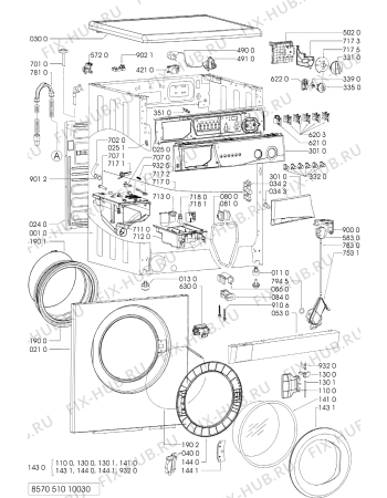 Схема №1 FL 5103 с изображением Обшивка для стиральной машины Whirlpool 481245211713