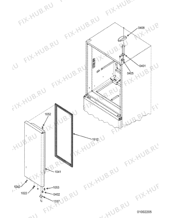 Взрыв-схема холодильника Kitchen Aid KRFC 9006 - Схема узла