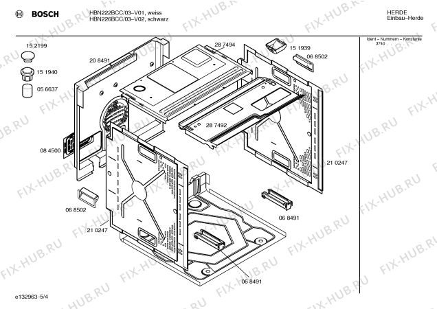 Схема №1 HBN226BCC с изображением Инструкция по эксплуатации для духового шкафа Bosch 00522848