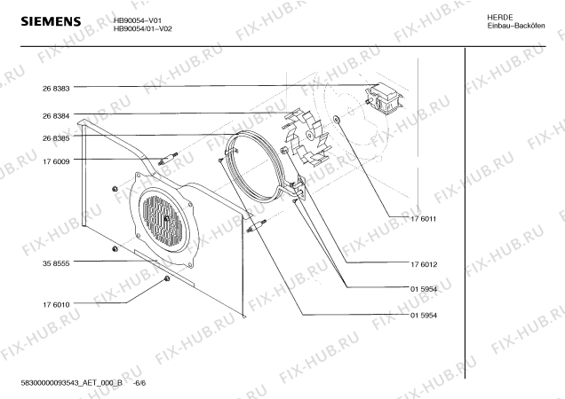 Взрыв-схема плиты (духовки) Siemens HB90054 - Схема узла 06