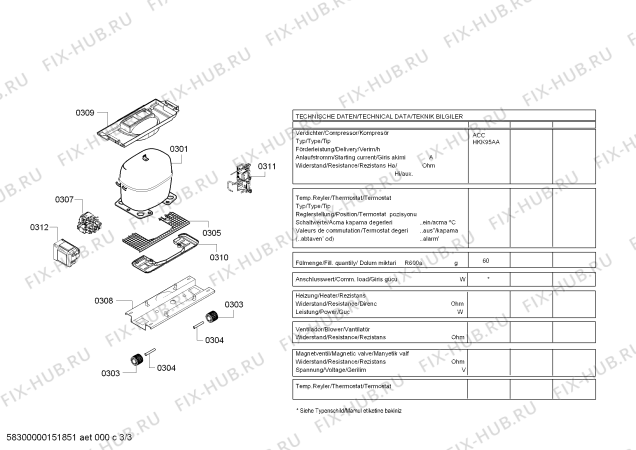 Схема №1 KDV29VW30N с изображением Вентилятор для холодильника Bosch 00654548