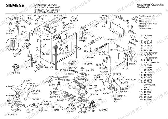 Схема №1 SN29350 с изображением Панель для посудомойки Siemens 00287501