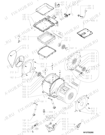 Схема №1 AWE 8782 GG с изображением Модуль (плата) для стиралки Whirlpool 481010612379