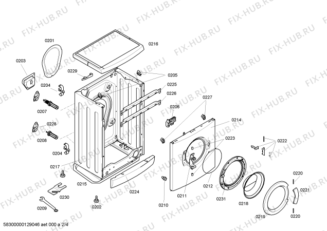 Схема №1 WLF24262BY Classixx 5 с изображением Панель управления для стиральной машины Bosch 00670451
