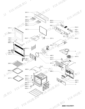 Схема №1 HVK5 NN8V PT с изображением Дверца для электропечи Whirlpool 481010919957