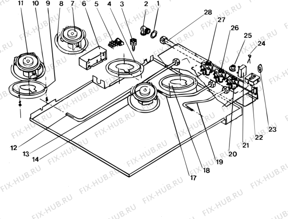 Взрыв-схема плиты (духовки) Indesit TL600GEA1 (F009404) - Схема узла