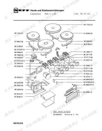 Взрыв-схема плиты (духовки) Neff 195303450 1394.11LHCS - Схема узла 06