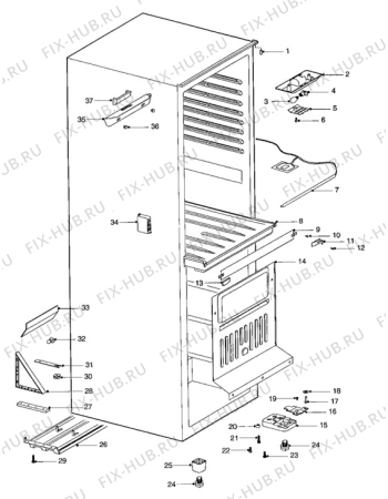 Взрыв-схема холодильника Zanussi ZF56/37FF - Схема узла Cabinet + furniture (extra)