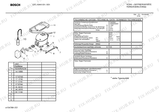 Взрыв-схема холодильника Bosch GFL10441 - Схема узла 02