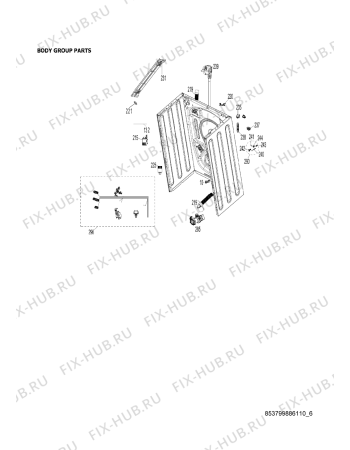Схема №1 AWG 6122 BS с изображением Клавиша для стиральной машины Whirlpool 482000006060
