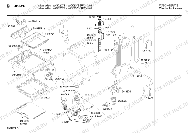 Схема №1 WOK207SEU silver edition WOK207S с изображением Крышка для стиральной машины Bosch 00171057