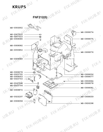 Схема №1 FNF211(0) с изображением Часть корпуса для электрокофеварки Krups MS-0926297
